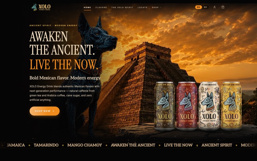 Xolo Energy website — Awaken the ancient, live the now